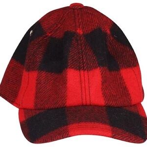 Sandro Red and Black Plaid Baseball Cap